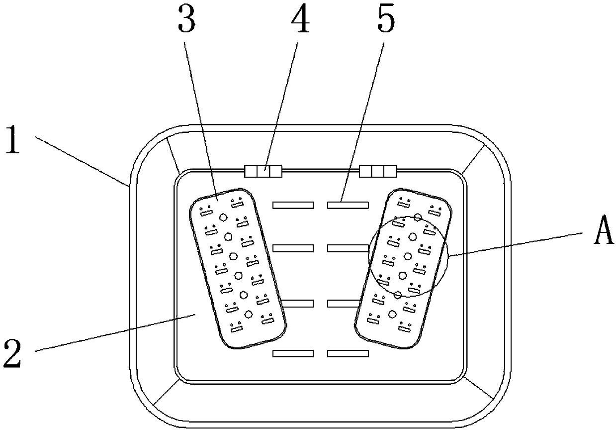 Foot medicine physical therapy device facilitating cleaning