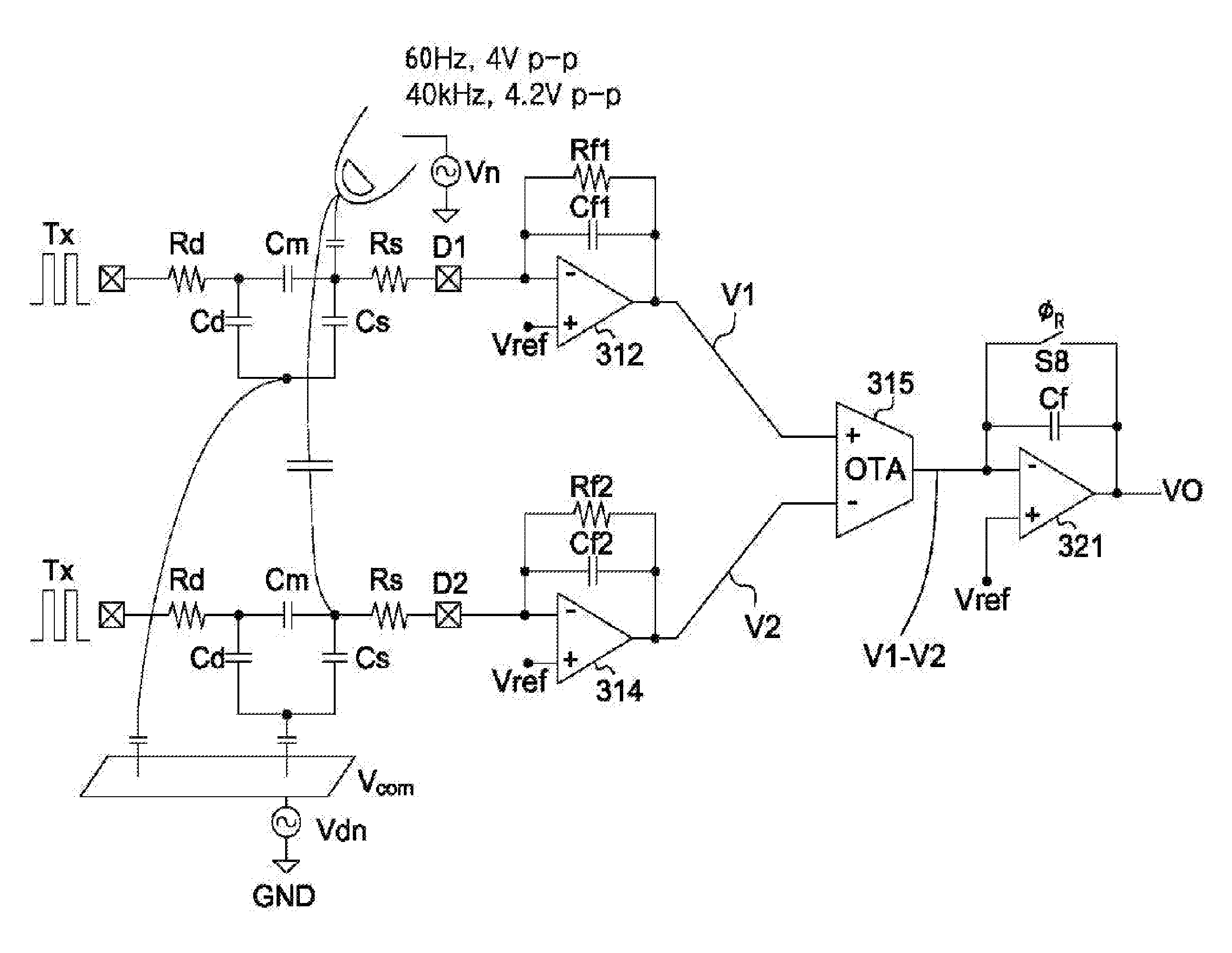 Control circuit of touch screen and noise removing method