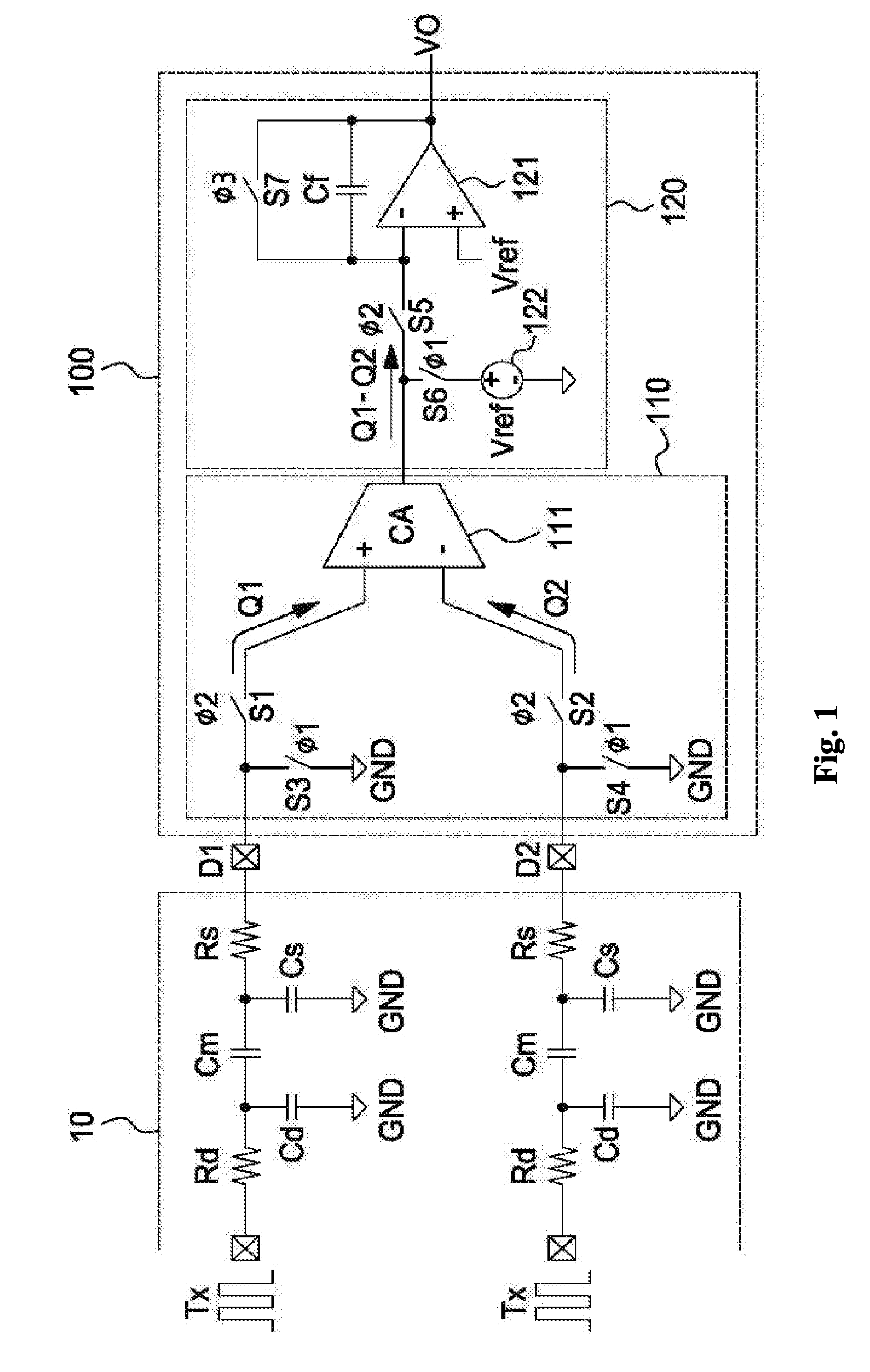 Control circuit of touch screen and noise removing method