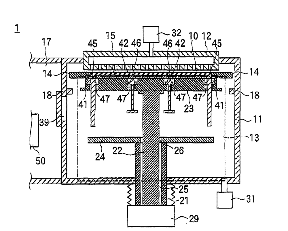 Vacuum processing device, method for moving substrate and alignment mask, alignment method, and film forming method