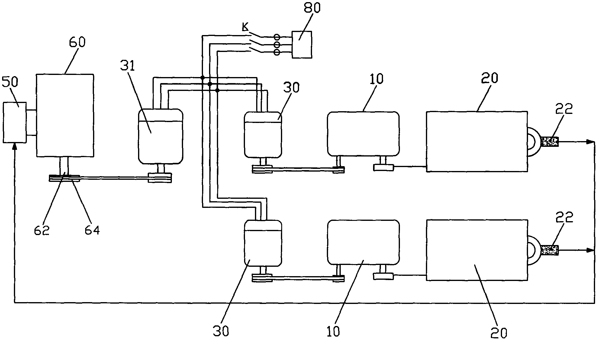 Uninterrupted motive power system for oil pumping machine in oil field