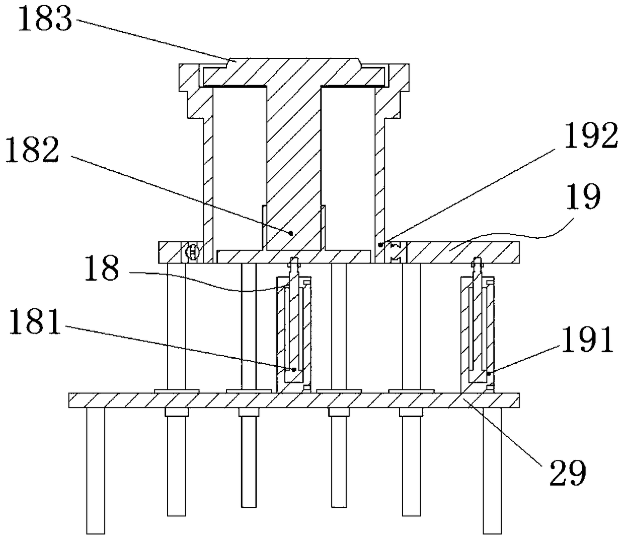 Automatic measuring device for axial clearance and assembly height of double-row bearings