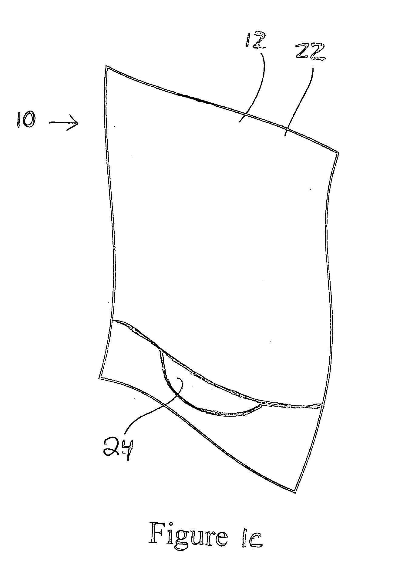 Bib with adhesive strip