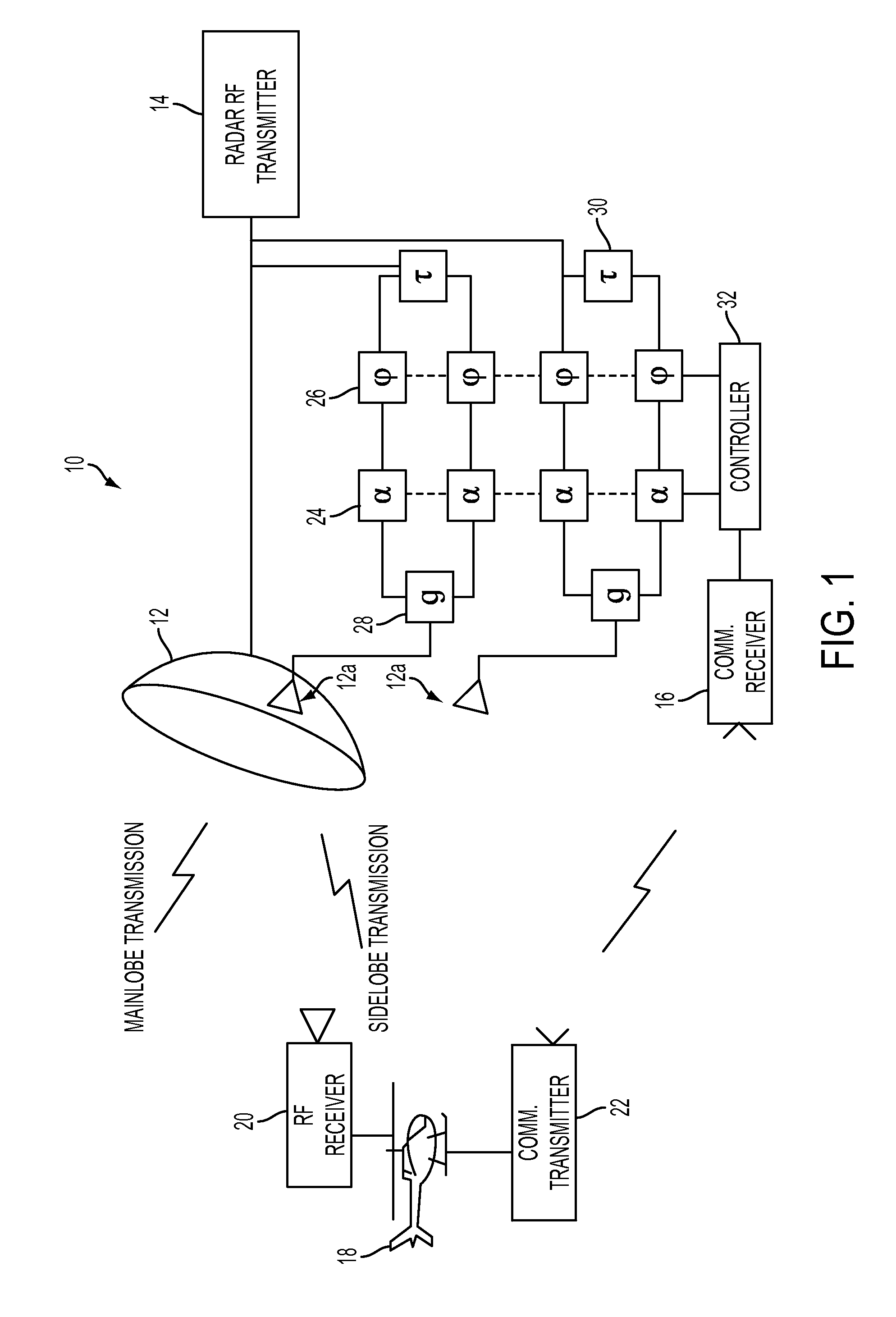 Adaptive sidelobe suppression of radar transmit antenna pattern