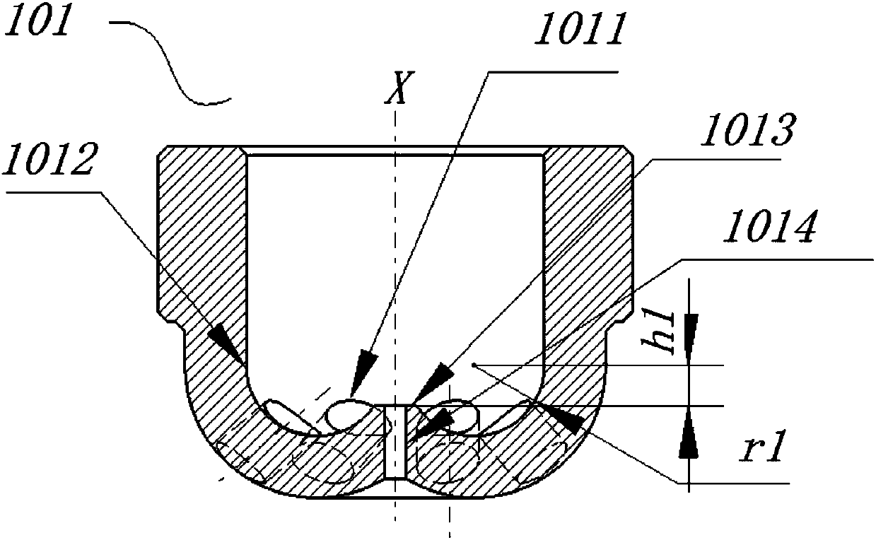 Combined combustion chamber used for piston engine