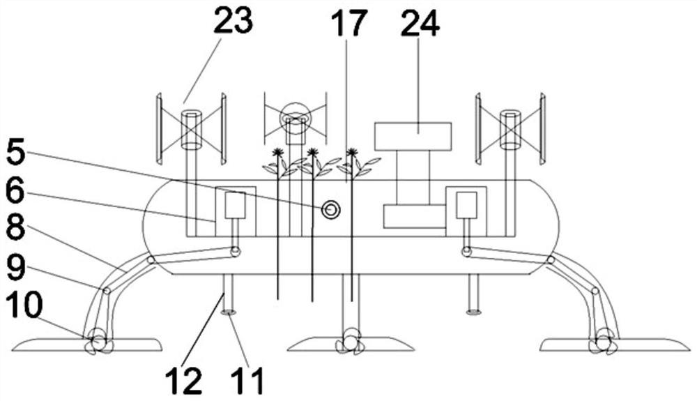 Multi-area cruise aeration ecological restoration device based on hydrofoil resistance reduction