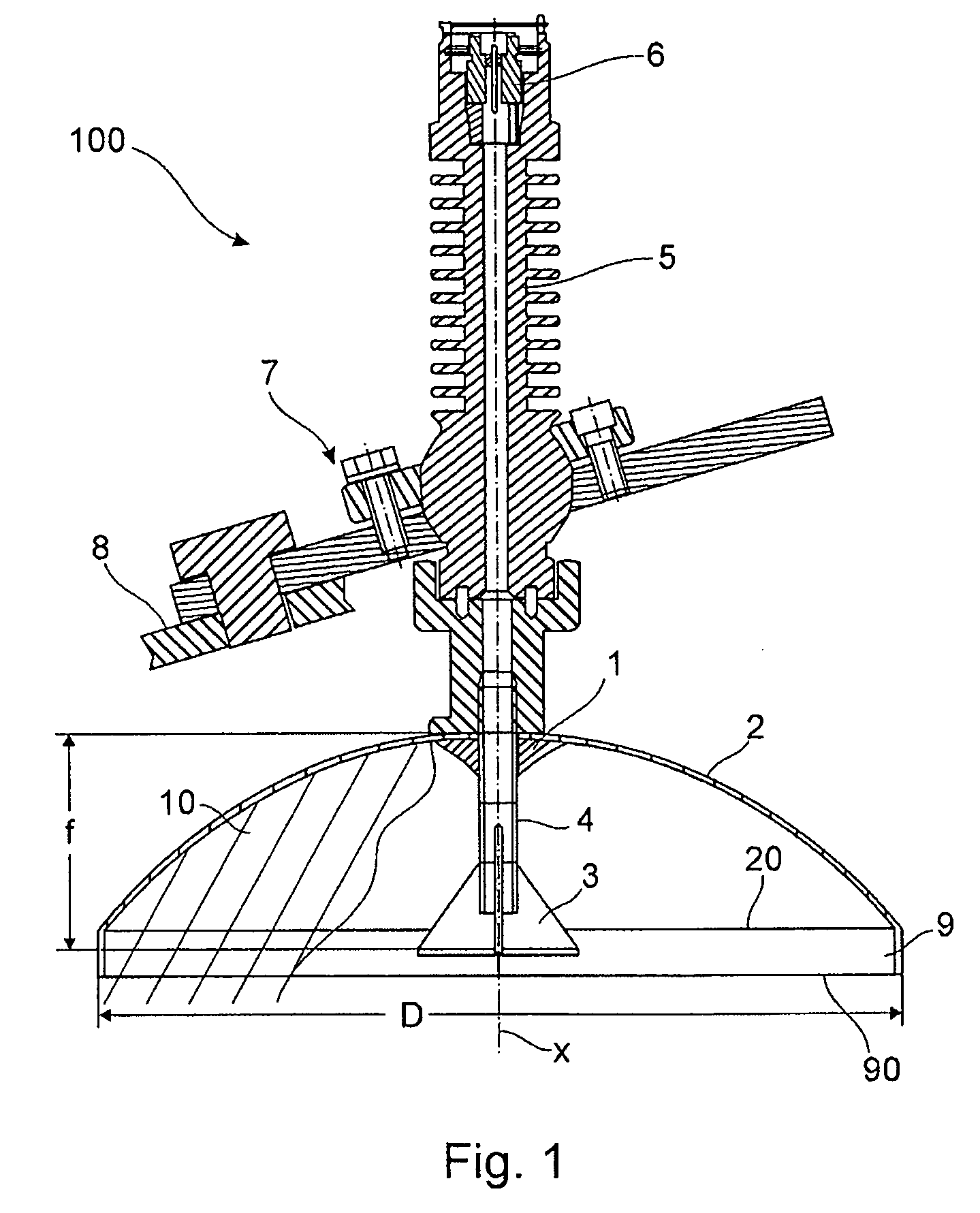 Parabolic antenna with rinsing connection