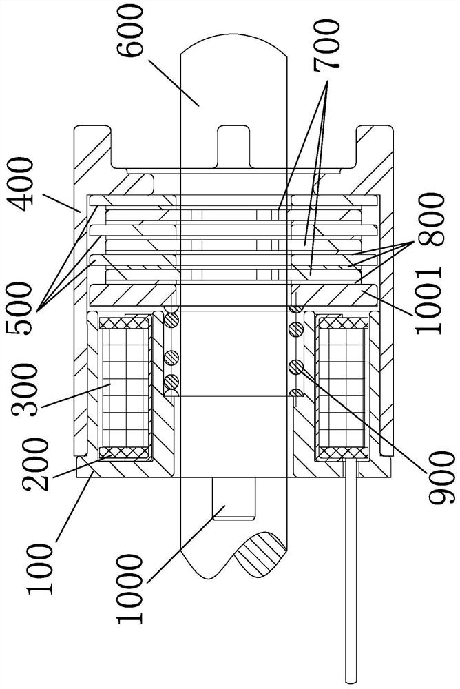 Electric supporting rod electromagnetic brake