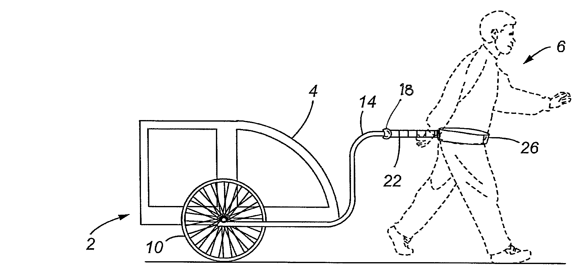 Carriage and incorporated harness with damping mechanisms for improved towing and stability of the carriage