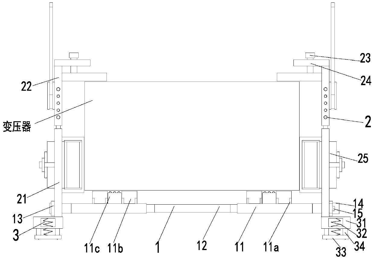 Large transformer mounting, hoisting and carrying machine and method