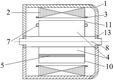 Harmonic self-excitation constant-voltage hybrid excitation permanent magnet motor