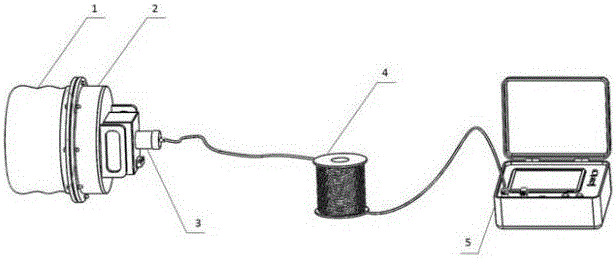 Underwater detection device for turbid water area