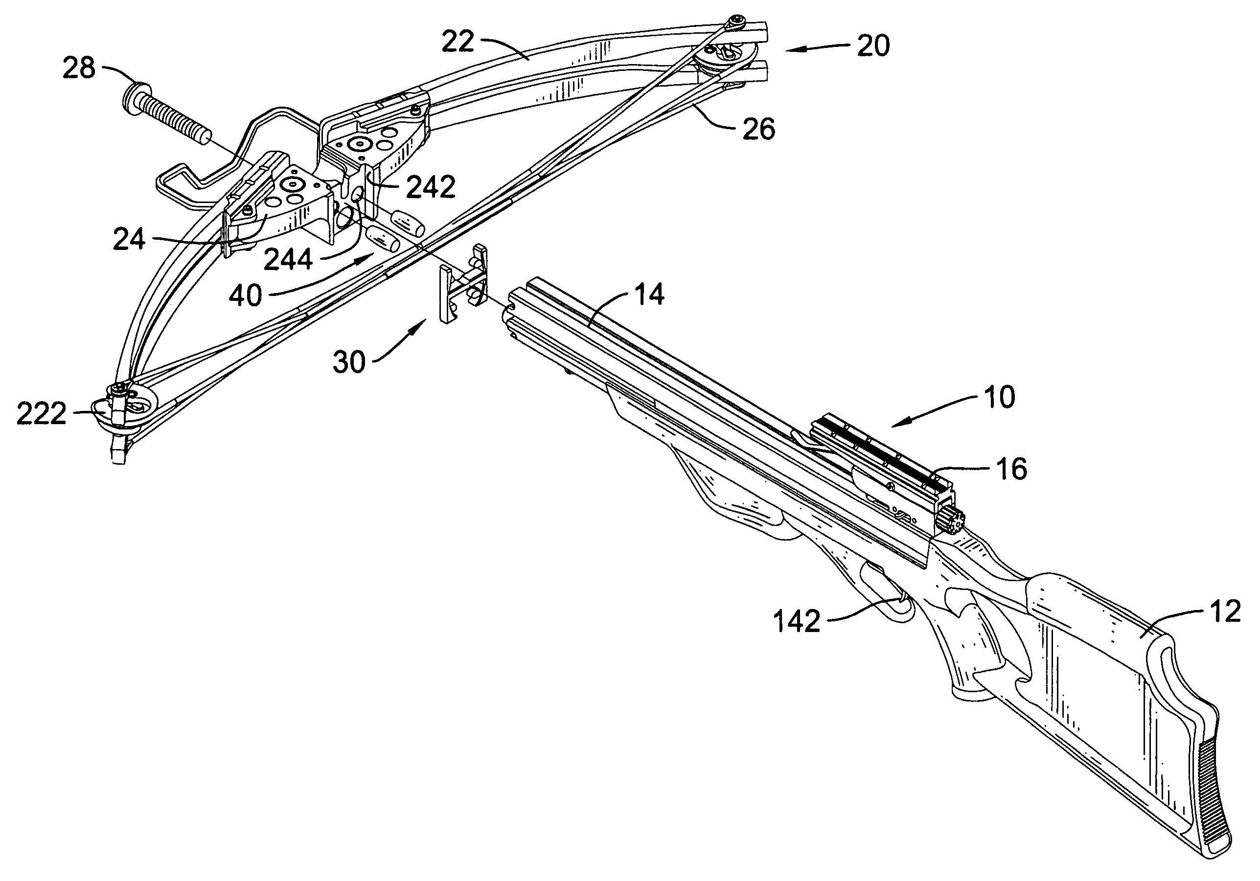 Crossbow with a vibration-damping device