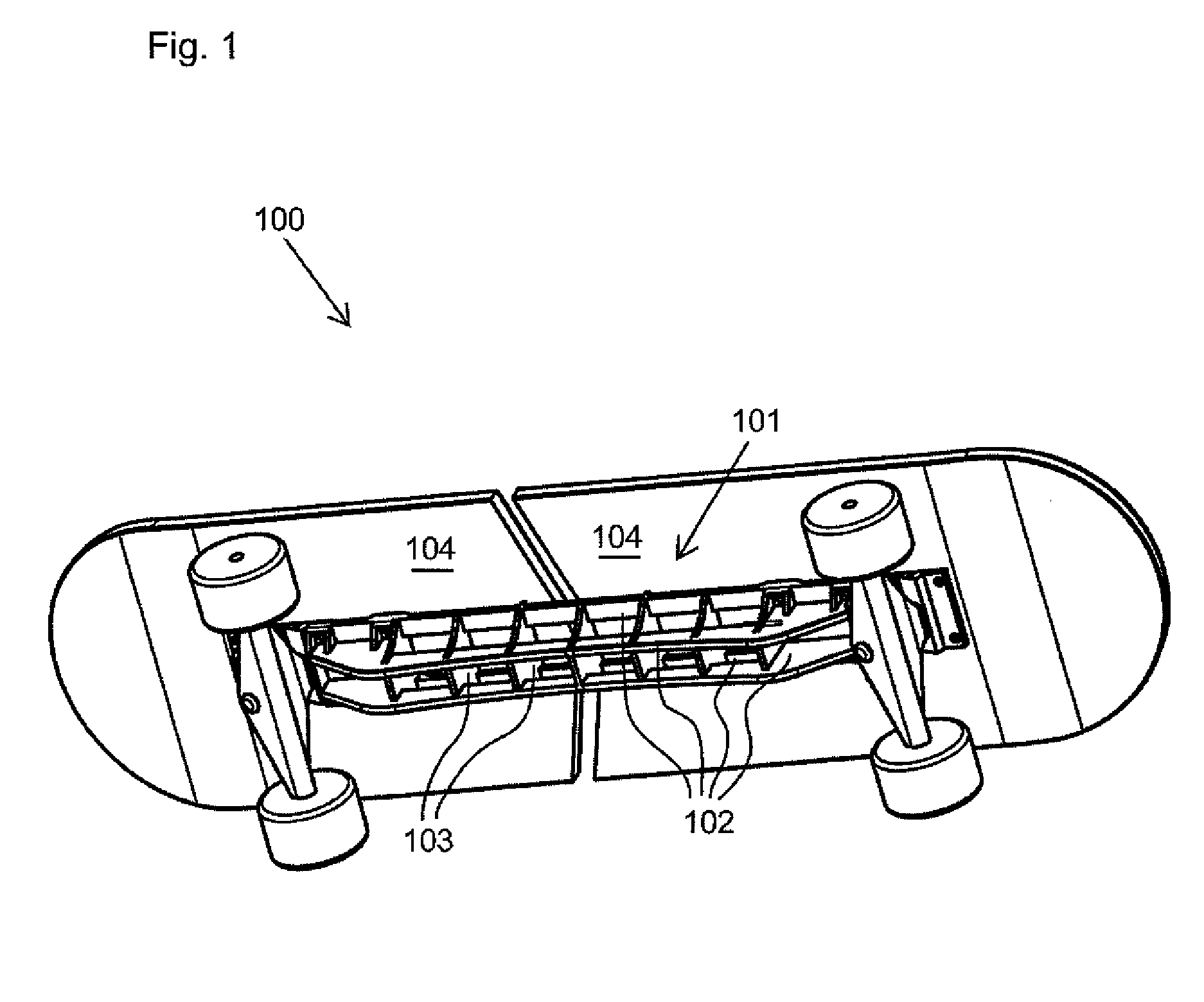 Torsionally flexible connecting structure for transportation device