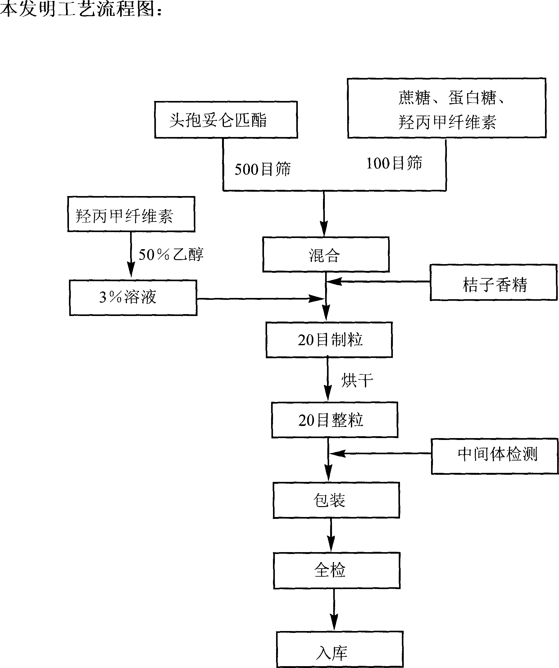 Cefditoren pivoxil dry suspensoid and its preparing process