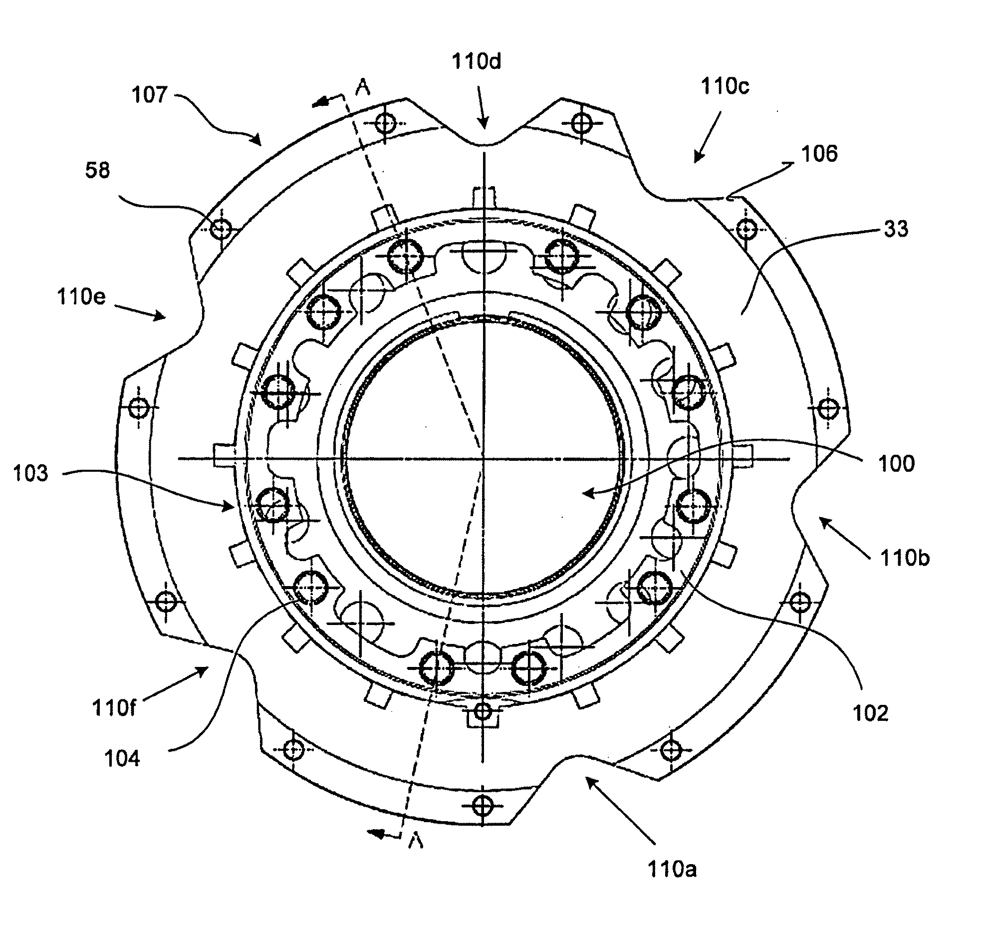 Asymmetrical brake torque plate back leg