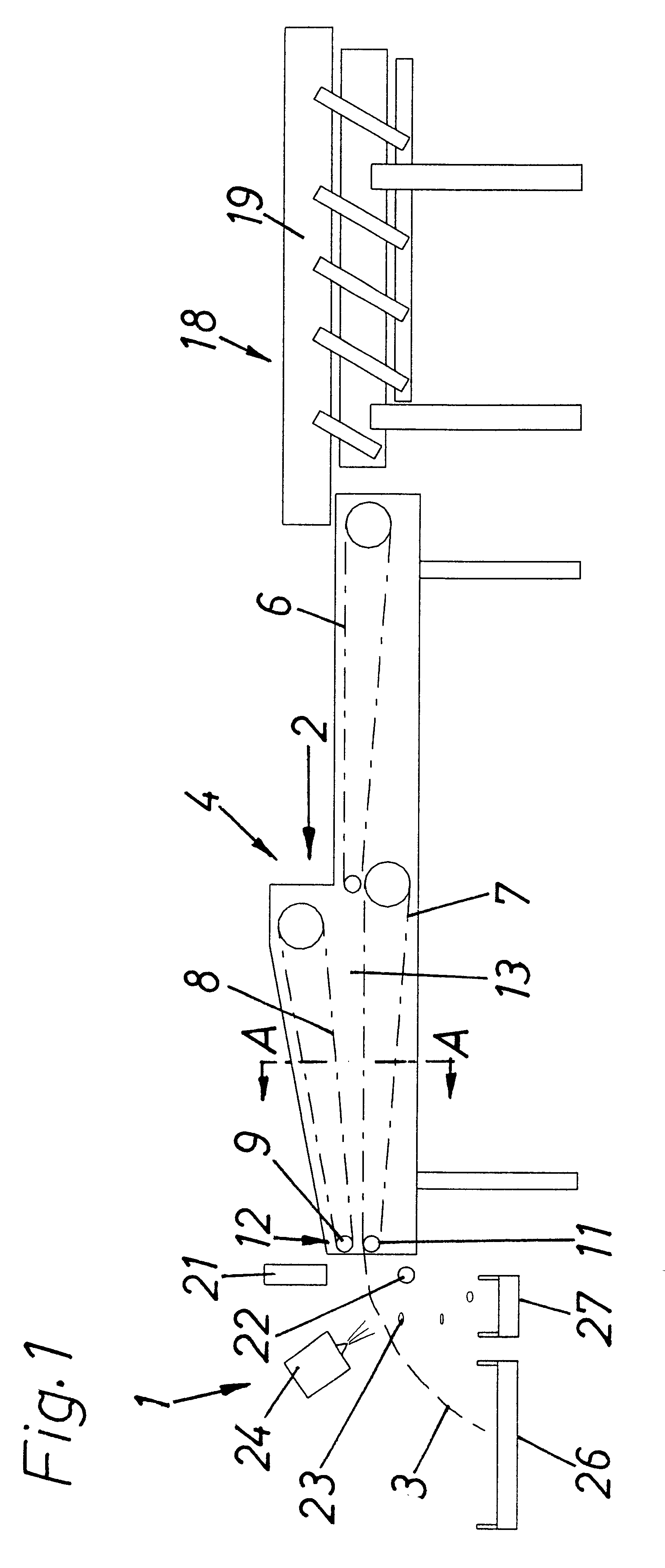 Apparatus for converting a continuously supplied material flow into a single layer