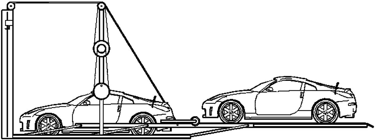 No-avoidance no-electric-power pull-up type longitudinal-arrangement longitudinal-entry double-decker garage