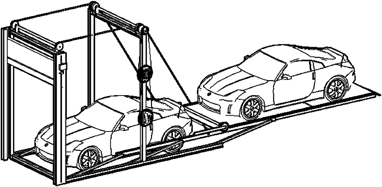 No-avoidance no-electric-power pull-up type longitudinal-arrangement longitudinal-entry double-decker garage