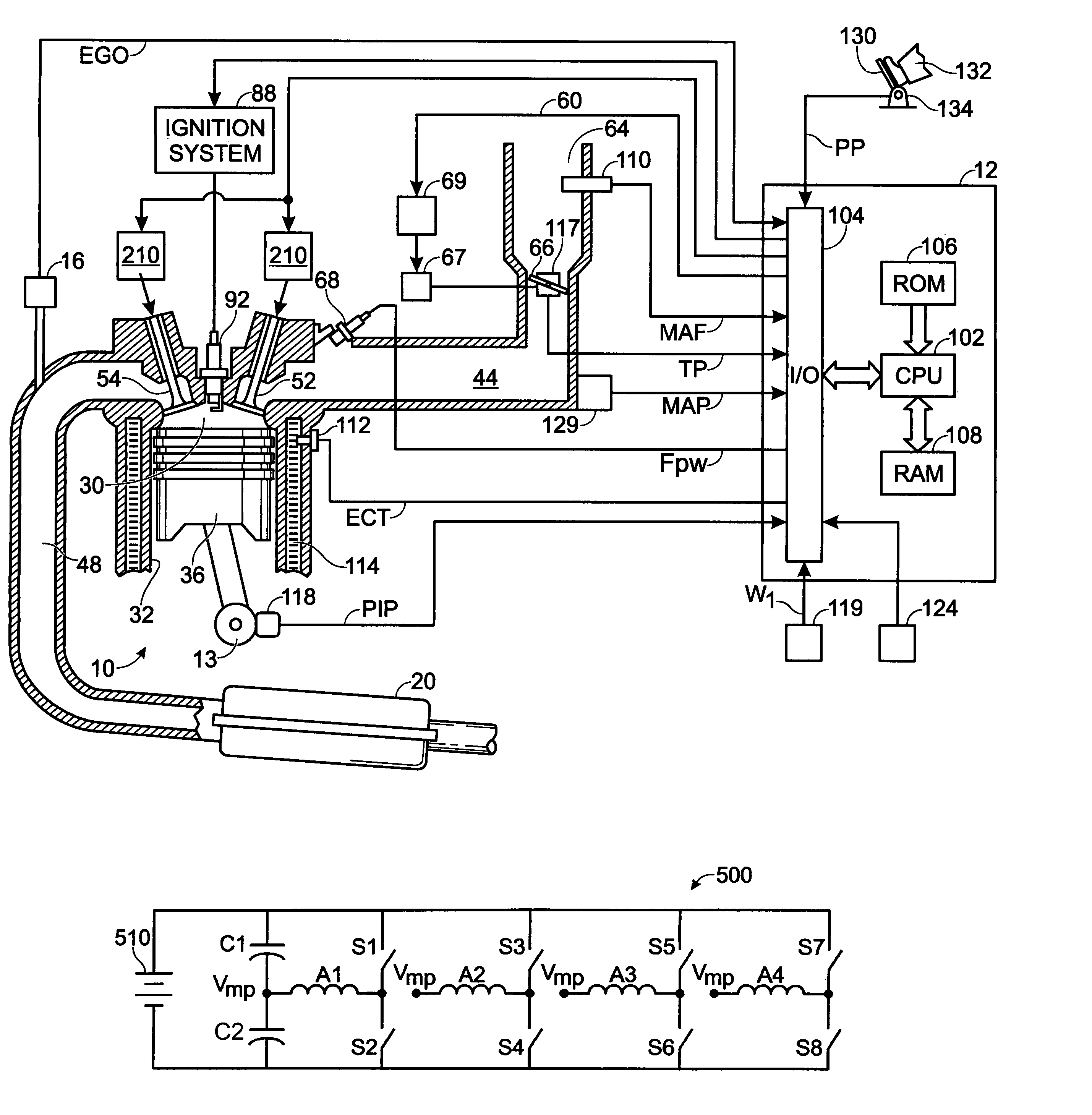 Bi-directional power electronics circuit for electromechanical valve actuator of an internal combustion engine