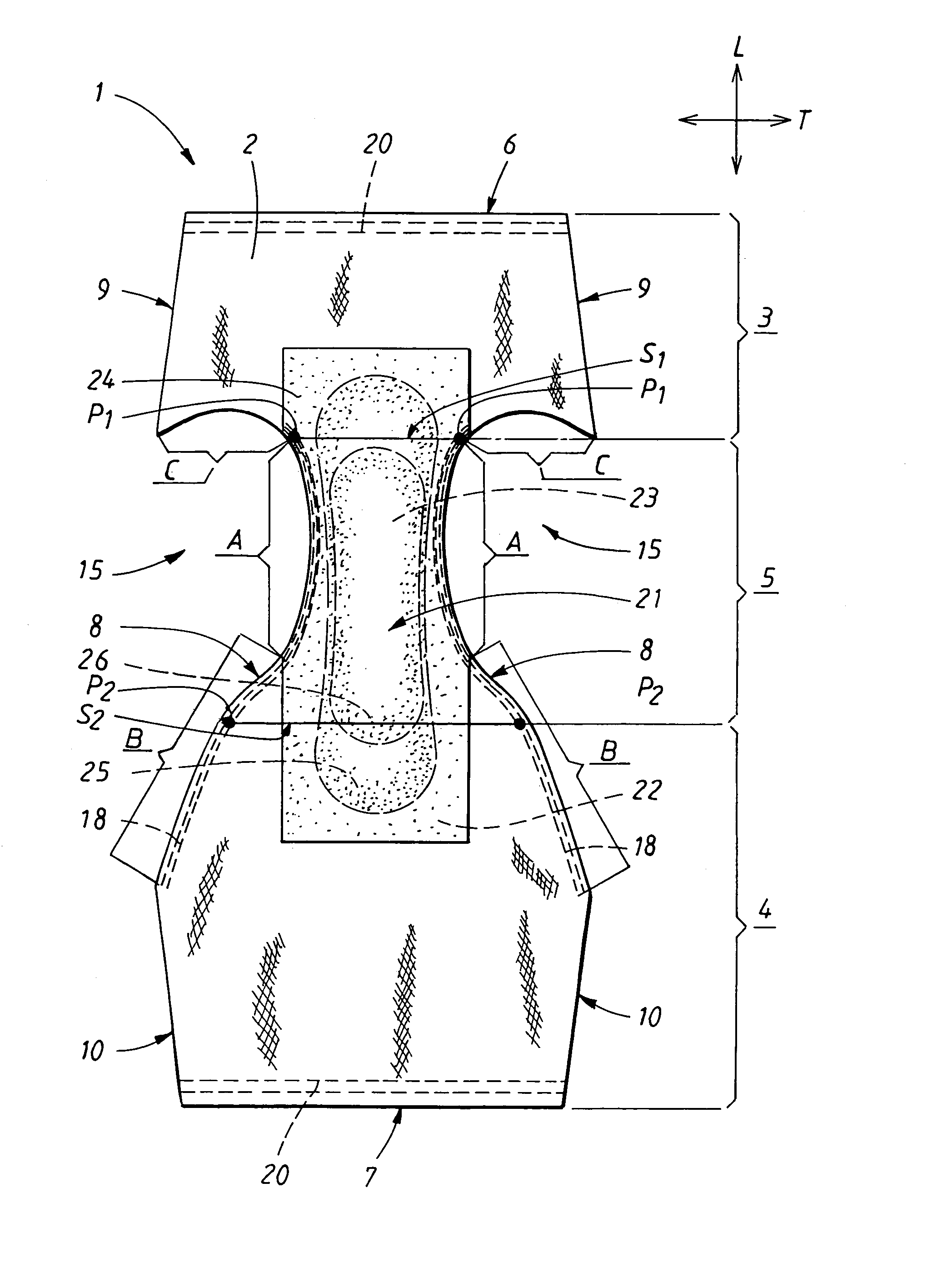 Pant-shaped article with improved fit