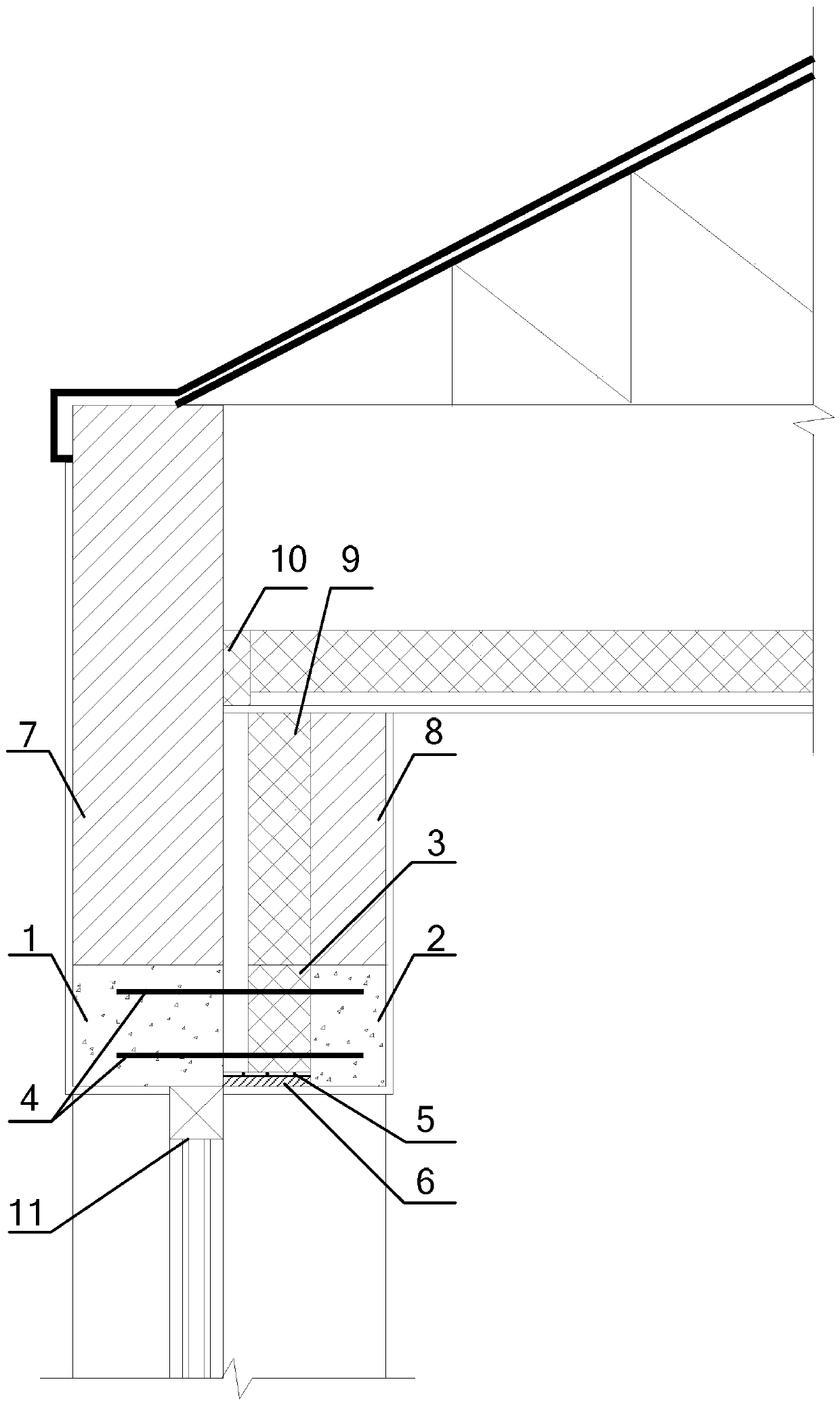 An exterior window lintel structure