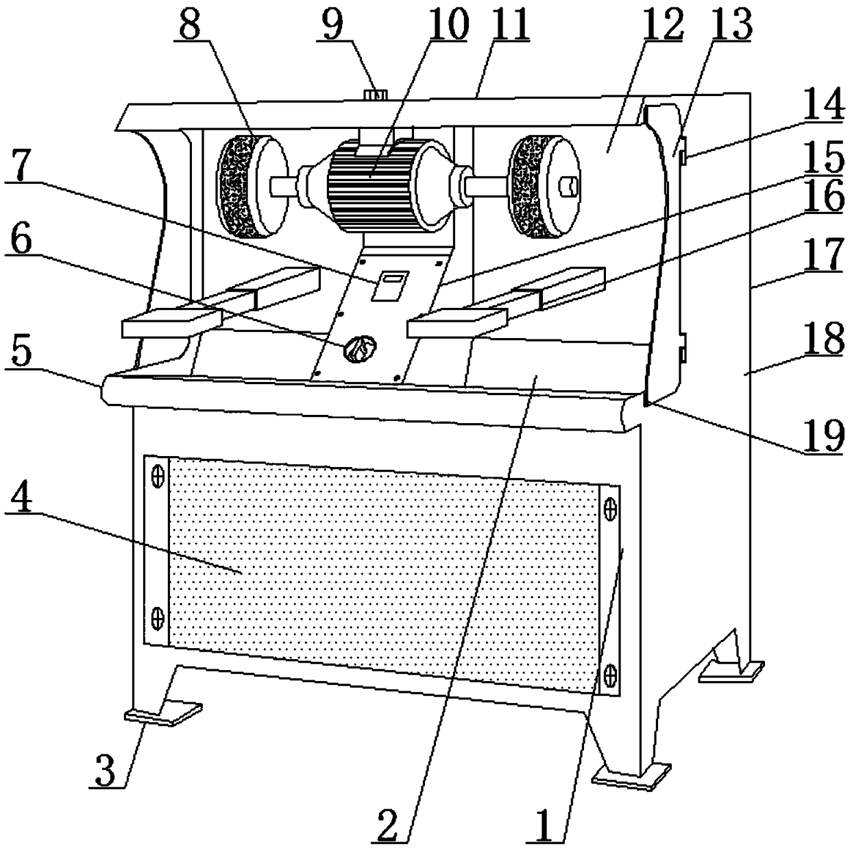 Surface polishing device for machining new energy automobile motor