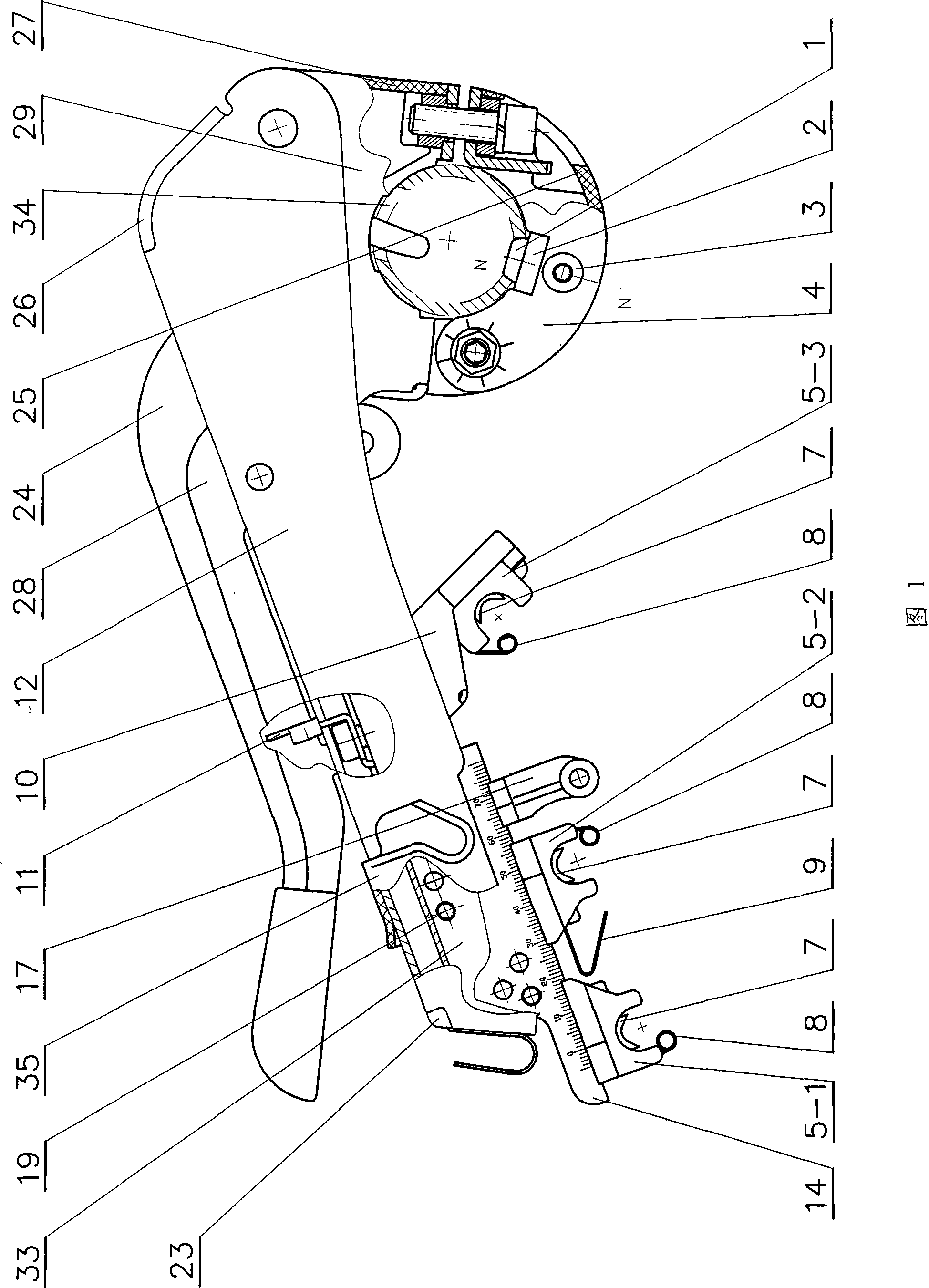 Lever type pneumatic pressurizing cradle