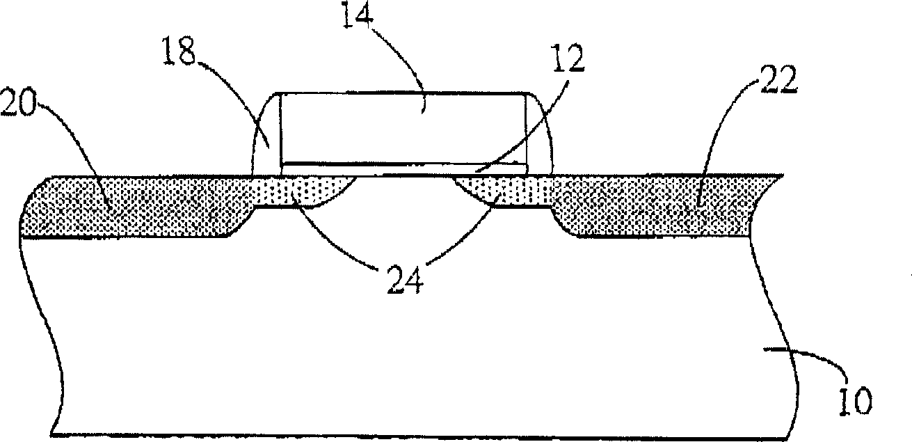 Method of forming light doped drain electrode using side wall polymer grid structure