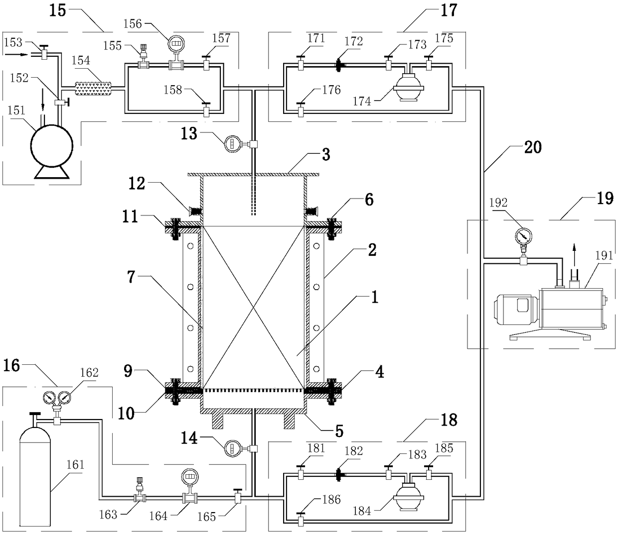 Pressure difference adjustable emanation rock medium radon exhalation rate measuring device and its application method