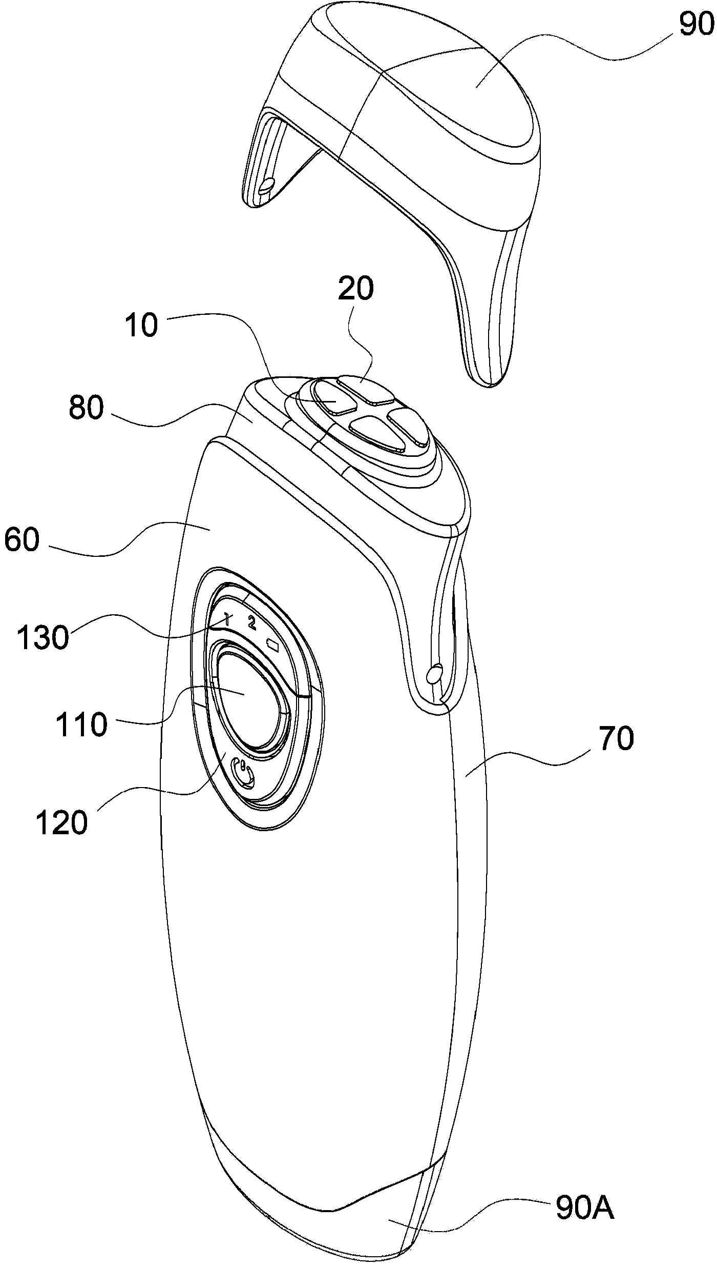 Battery-embedded portable high-frequency therapeutic apparatus