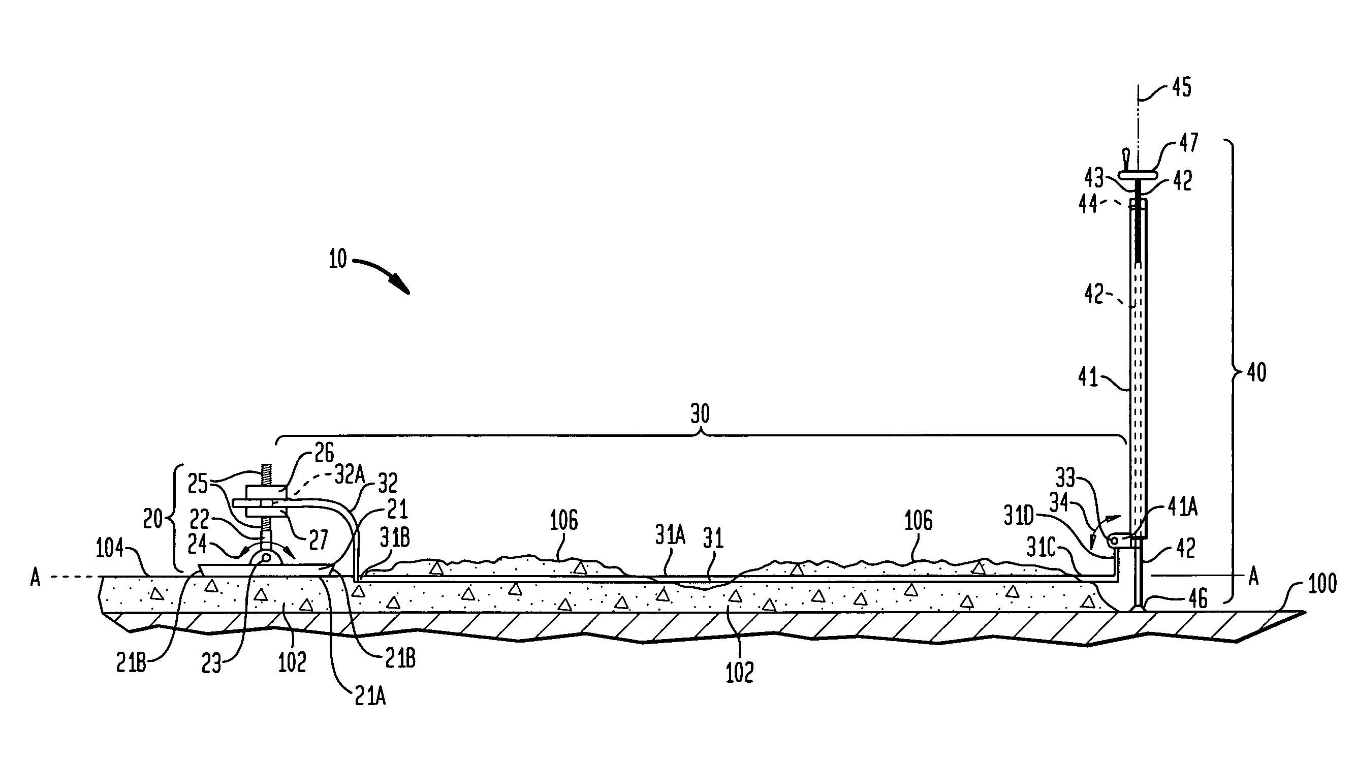 Portable form and method for using same for concrete strike-off