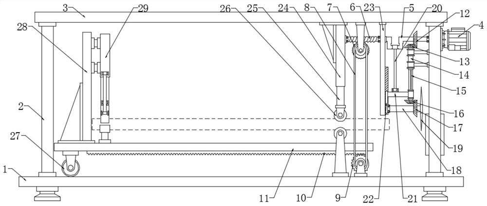 A self-feeding continuous cutting device for steel pipes