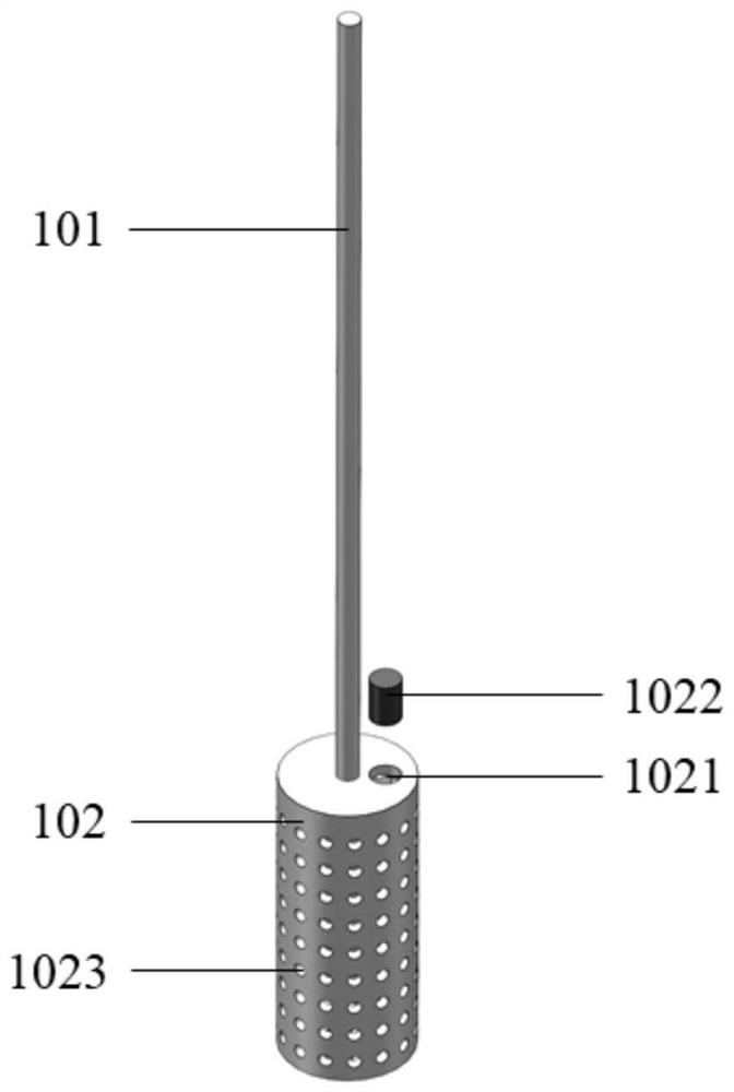 Underwater sand rain method device for transparent soil preparation and use method of underwater sand rain method device