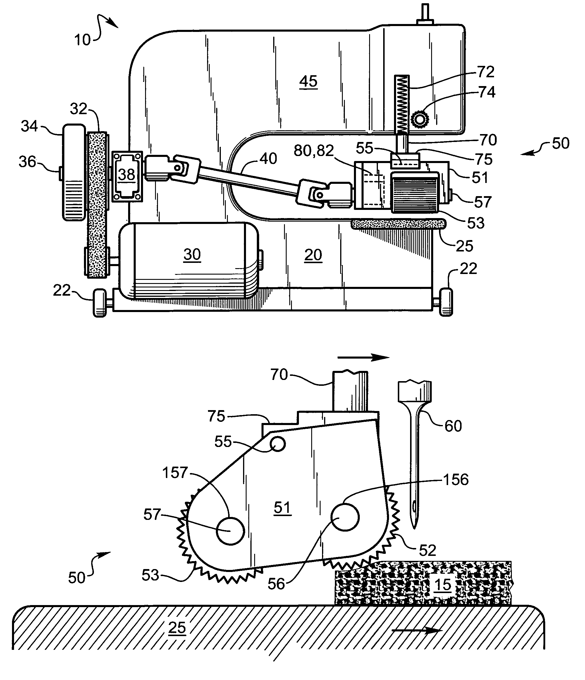 Pivoting feed roller