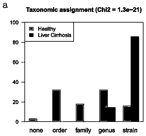 Microbial marker of liver cirrhosis, and application