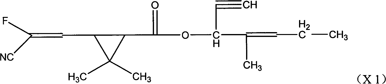 Fluorocyanogen-containing pyrethroid compound and synthesis method and application thereof