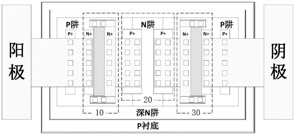 On-chip bidirectional electrostatic protection apparatus for medium-voltage integrated circuit