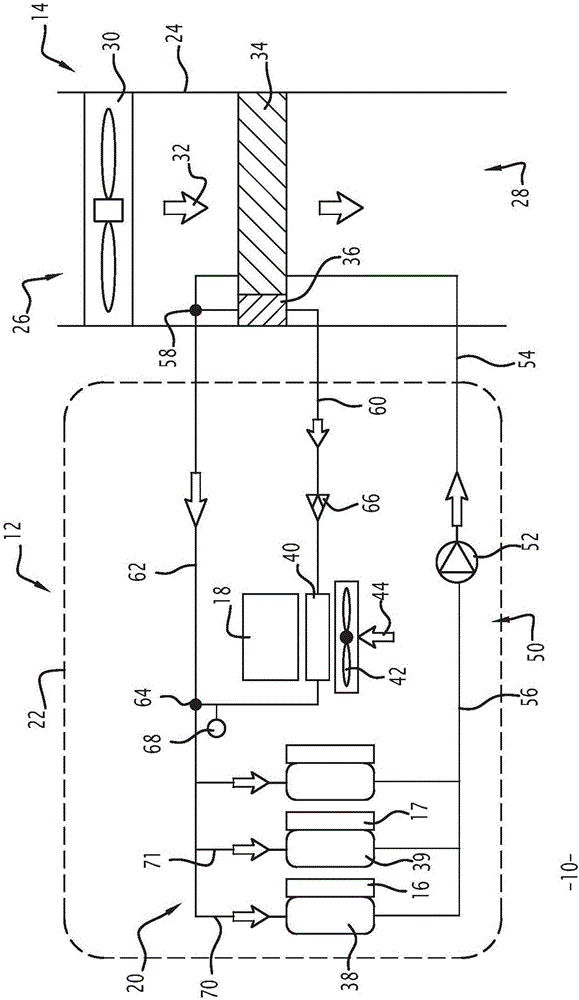 Traction box of a railway vehicle with a cooling system, associated application method and railway vehicle