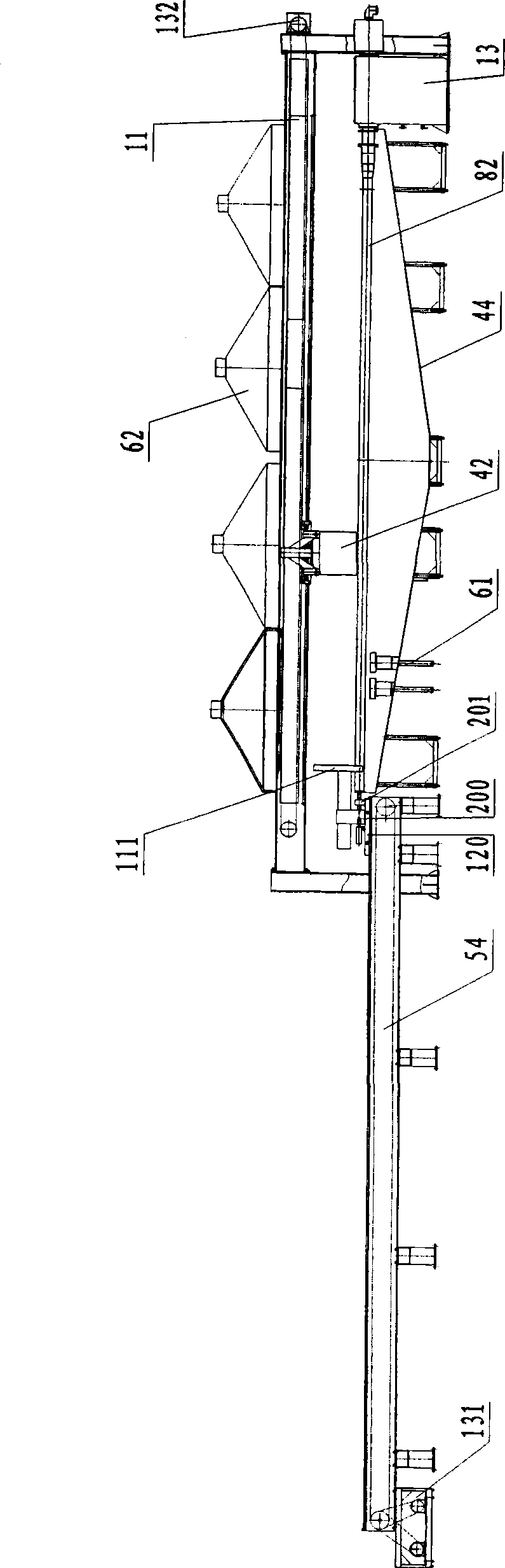 Producing system of internally-heating curing glass fibre reinforced plastic pipe controlled by program