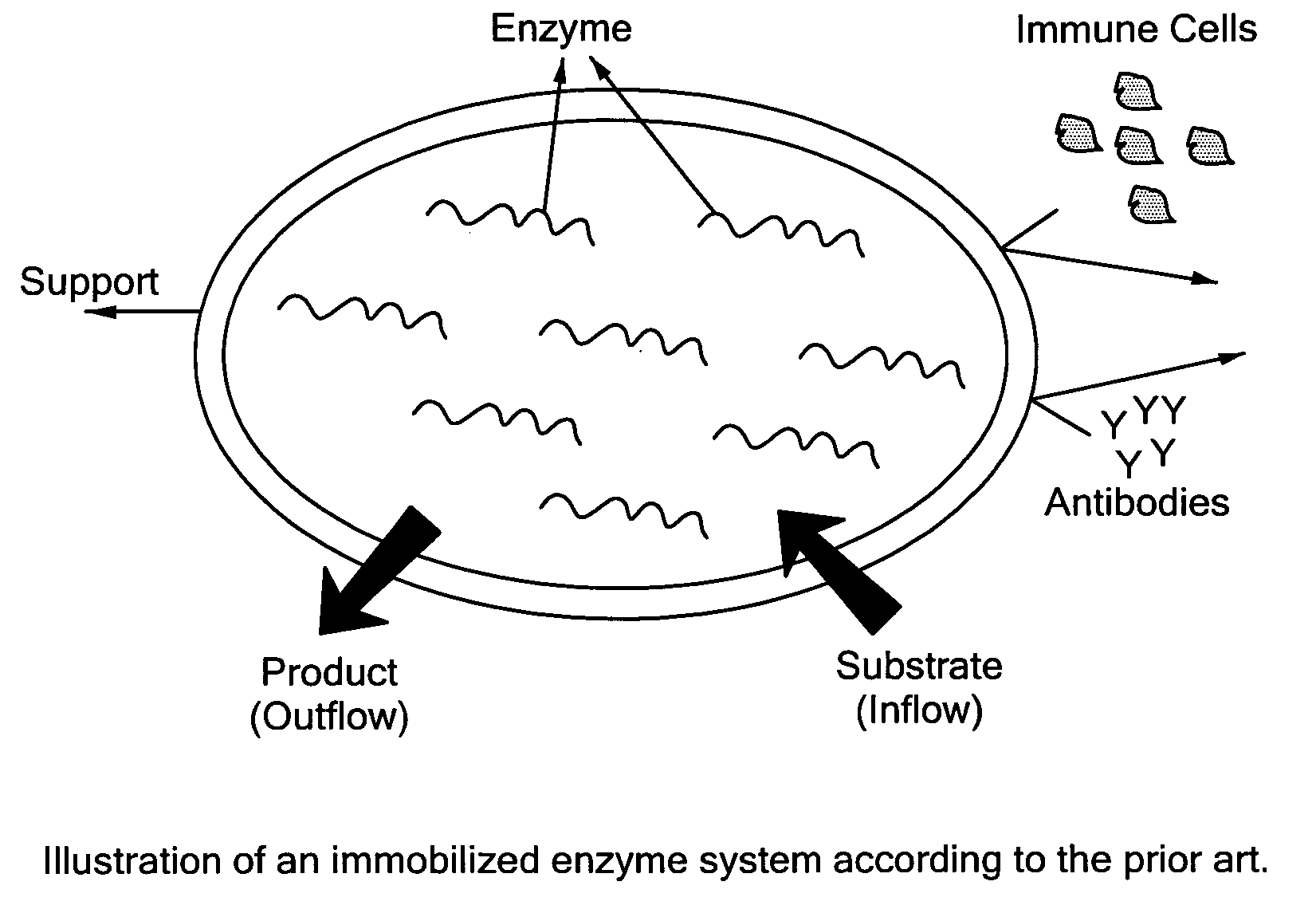 Hybrid immobilized catalytic system with controlled permeability