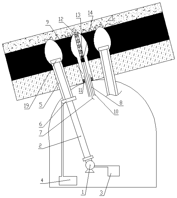 Construction method of hydraulic flushing and presplit blasting combined permeability-increasing extraction system in drill holes