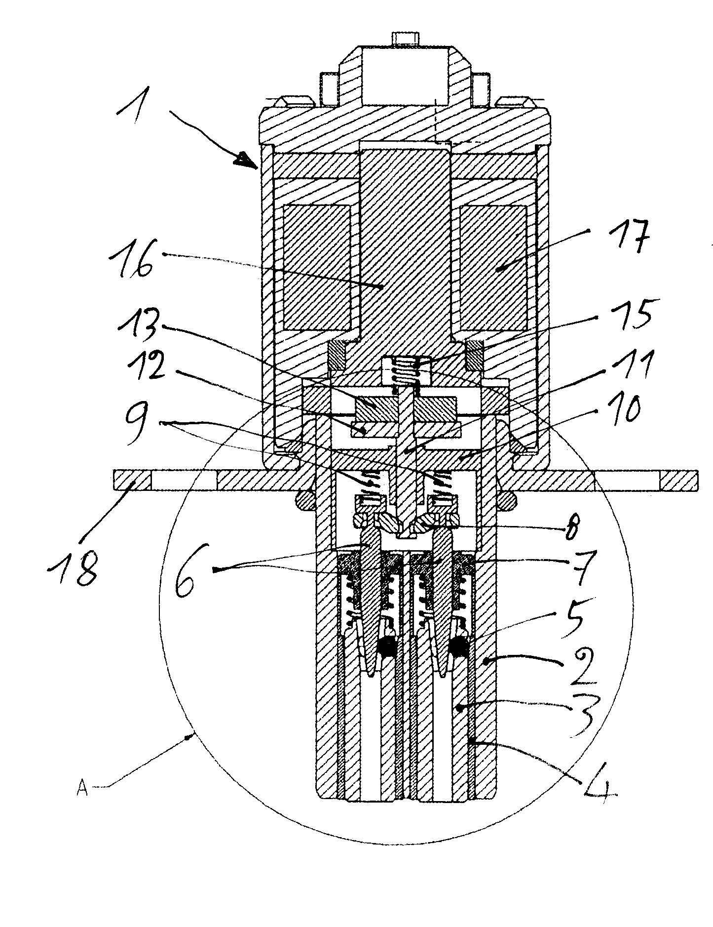 Actuator unit having two actuator pins