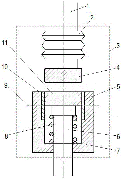 Bounce-free plug-in type vacuum arc-extinguishing chamber