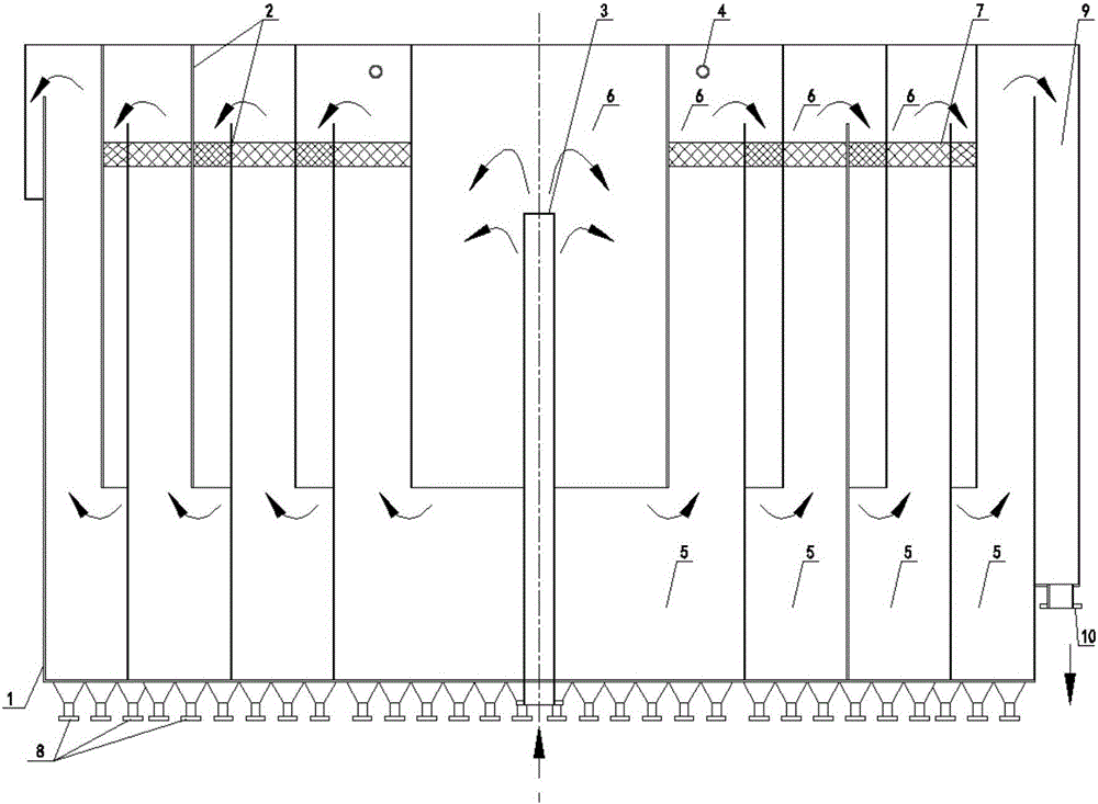 Jet type gravity backflow type precipitation device