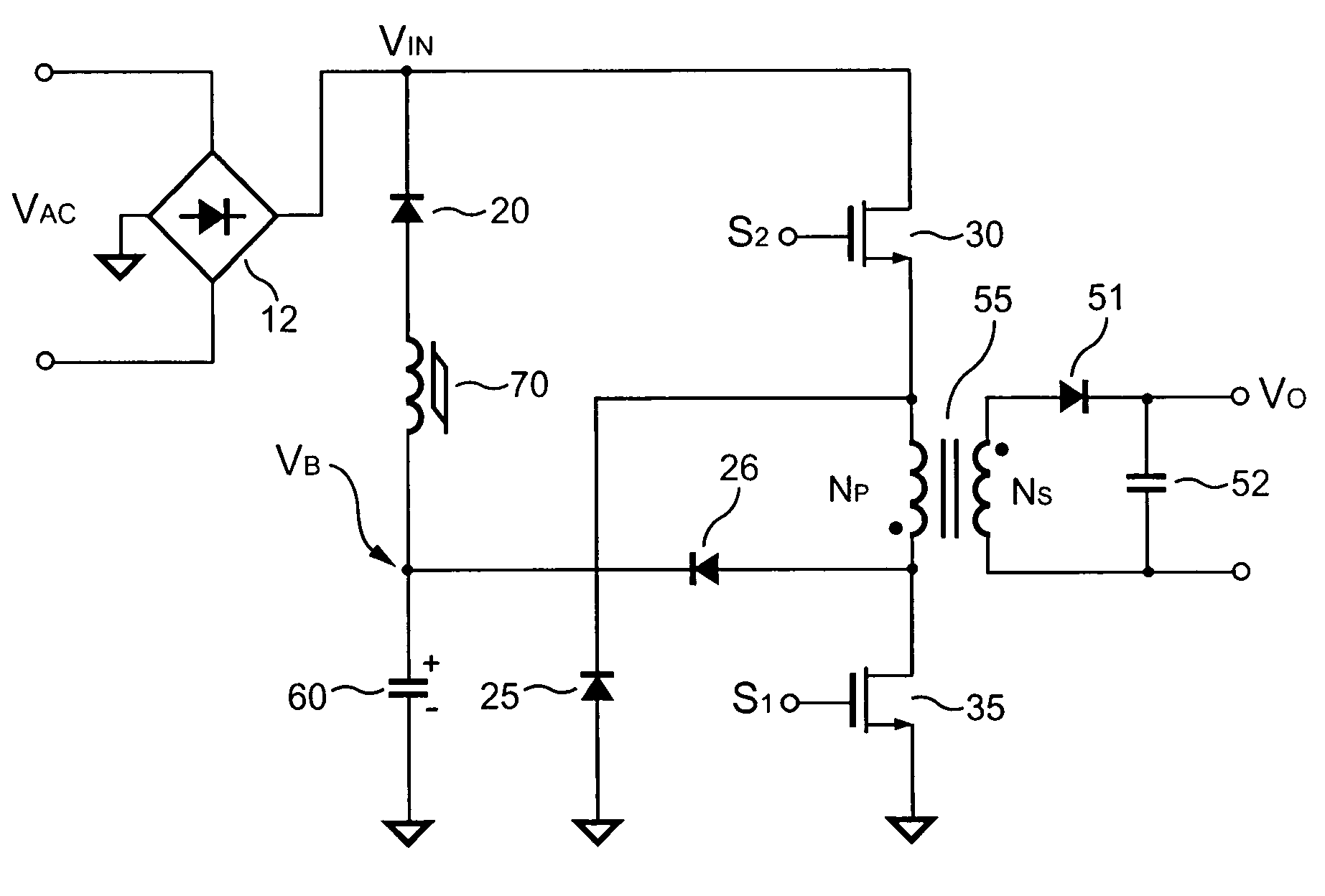 Single stage PFC power converter