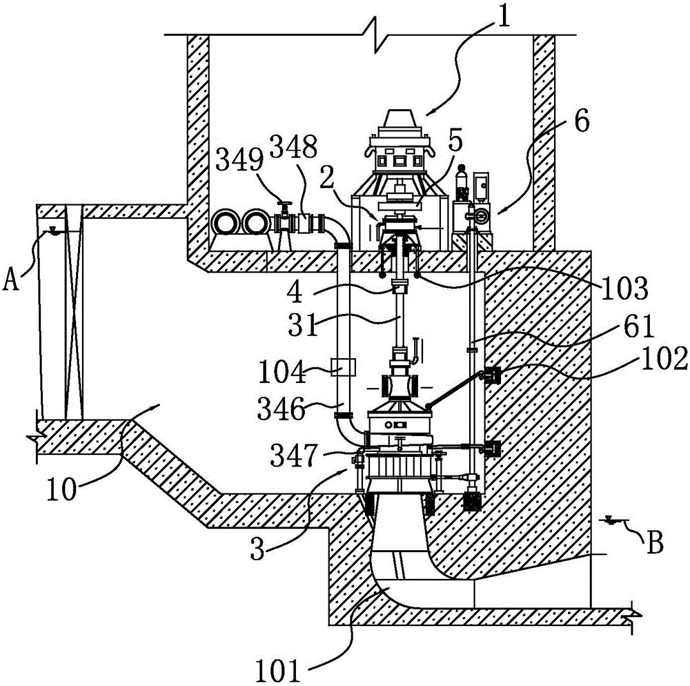 Triple-stage water-turbine pump for water pumping and power generation and mounting method thereof