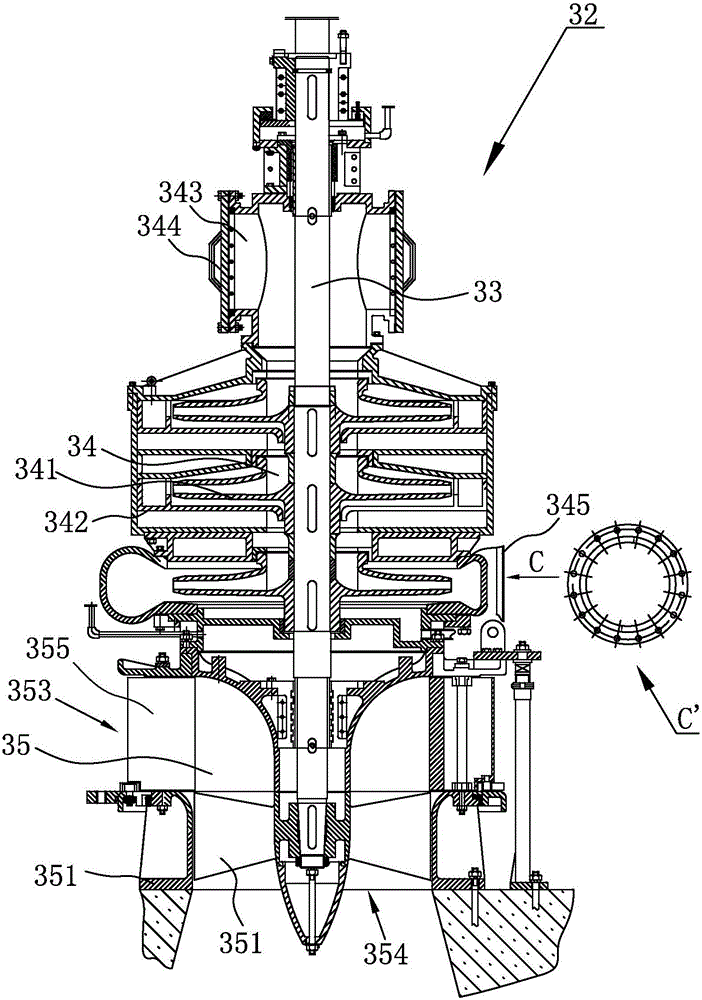 Triple-stage water-turbine pump for water pumping and power generation and mounting method thereof