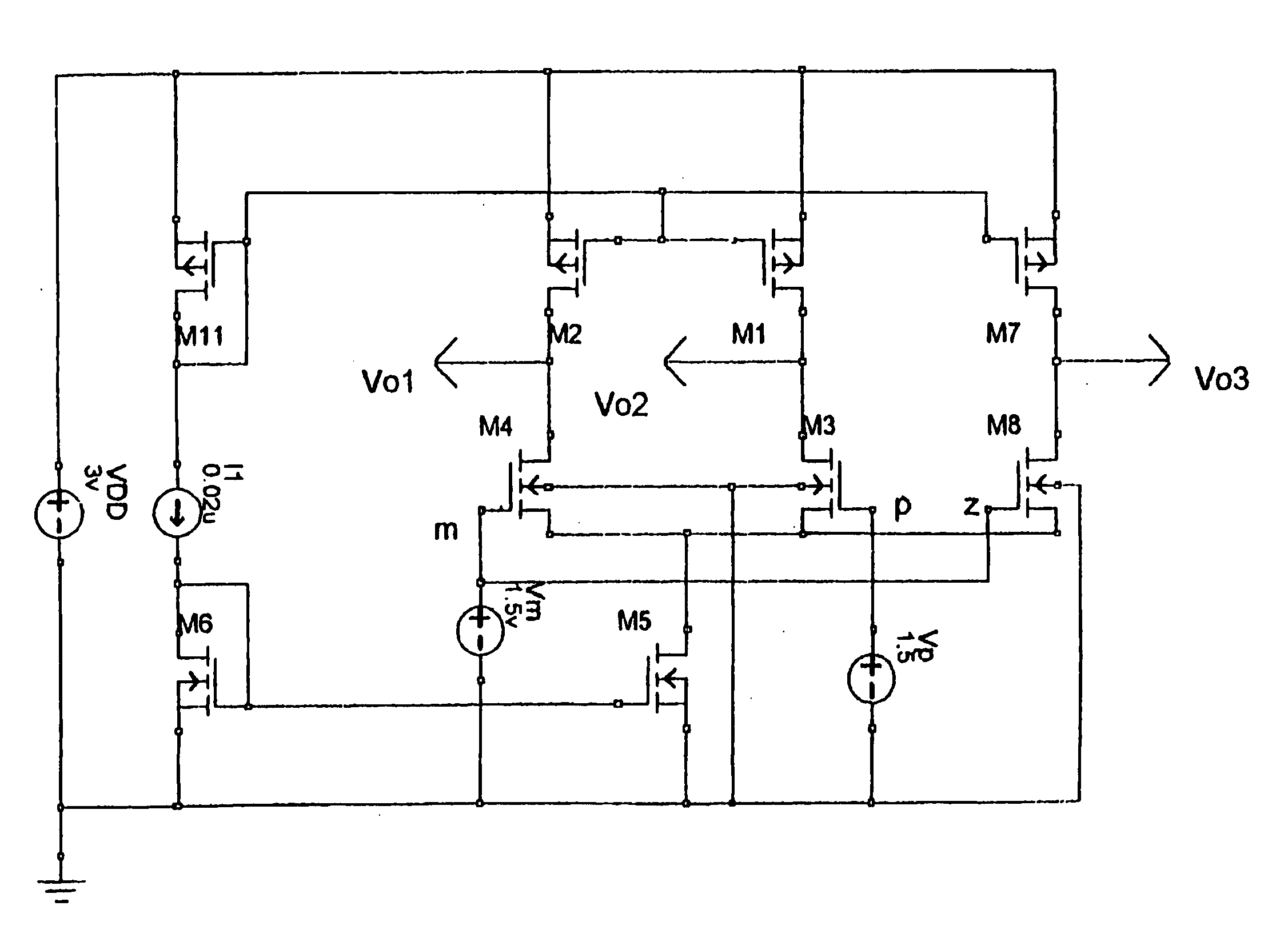 Multi-input differential circuit