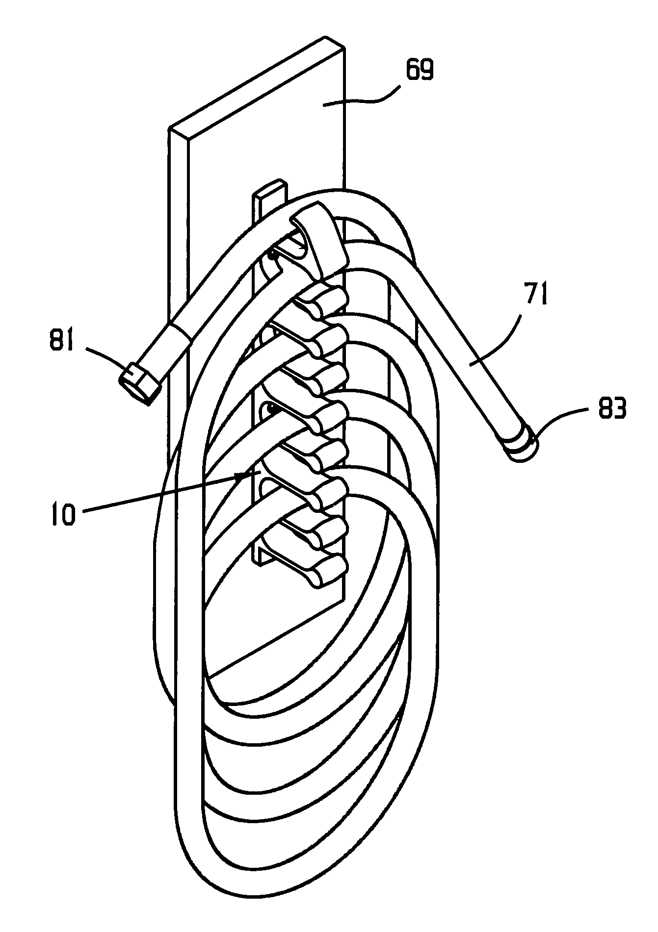 Flexible conduit storage organizer